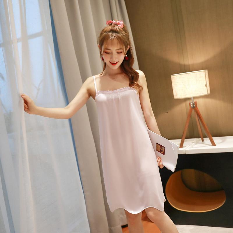 suntek小透明睡裙女夏季冰丝吊带性感大码胖mm短裙v领宽松200斤薄款