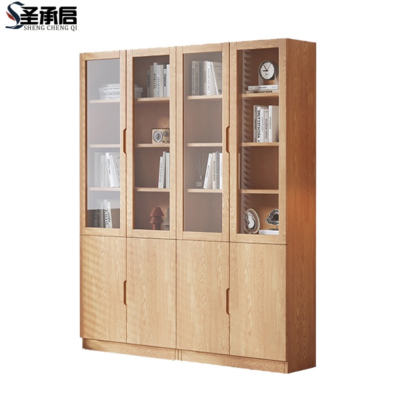 圣承启 玻璃门书柜 四门台高清大图