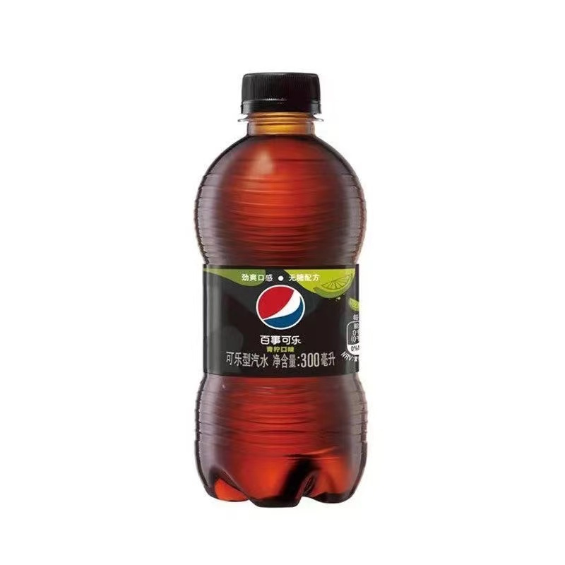 无糖青柠百事可乐300ml*5瓶迷你小瓶组合套餐无糖百事青柠味饮料碳酸汽水