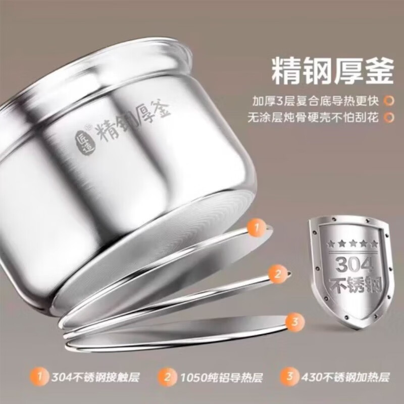 美的(Midea) MY-S572N 电压力锅 5L 电压力锅速嫩感6分钟一道菜 家用煲汤全自动4-6人电饭煲高清大图