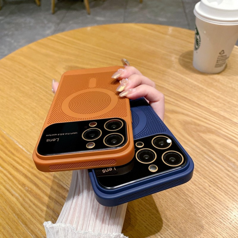 磁吸大视窗护镜散热适用苹果15promax手机壳iphone14新款12带镜头膜13