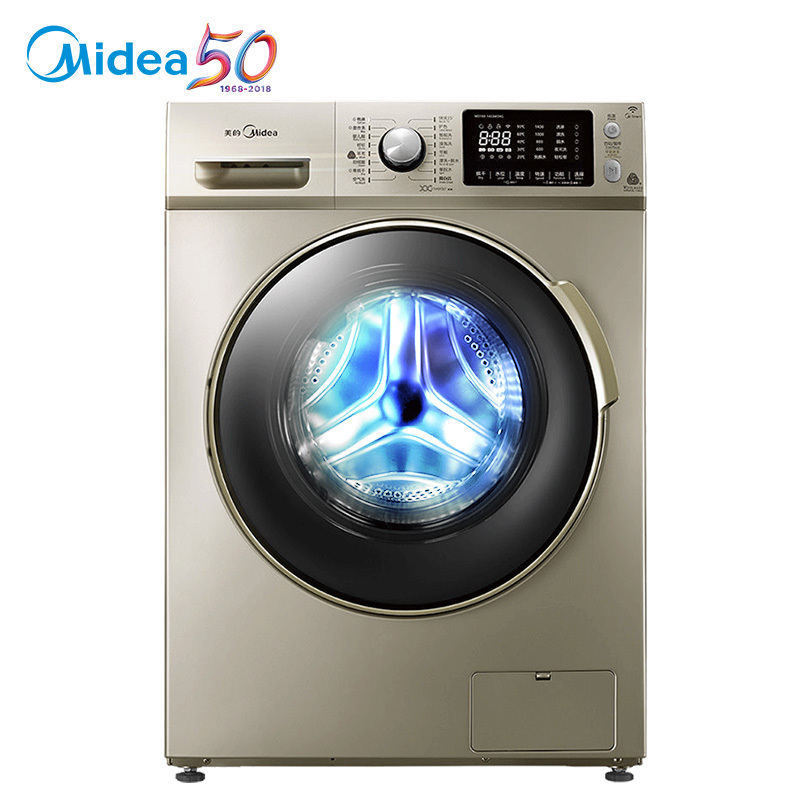 美的(Midea)MG90-1433WDXG 9公斤全自动变频滚筒洗脱一体洗衣机 家用摩卡金 炫目美感 智能护衣