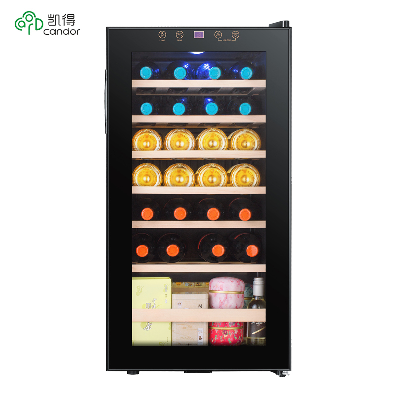 凯得.品味爱（candor） JC-88 压缩机红酒柜恒温酒柜 红酒柜冰箱 茶叶柜 家用冰吧 27瓶装 88L