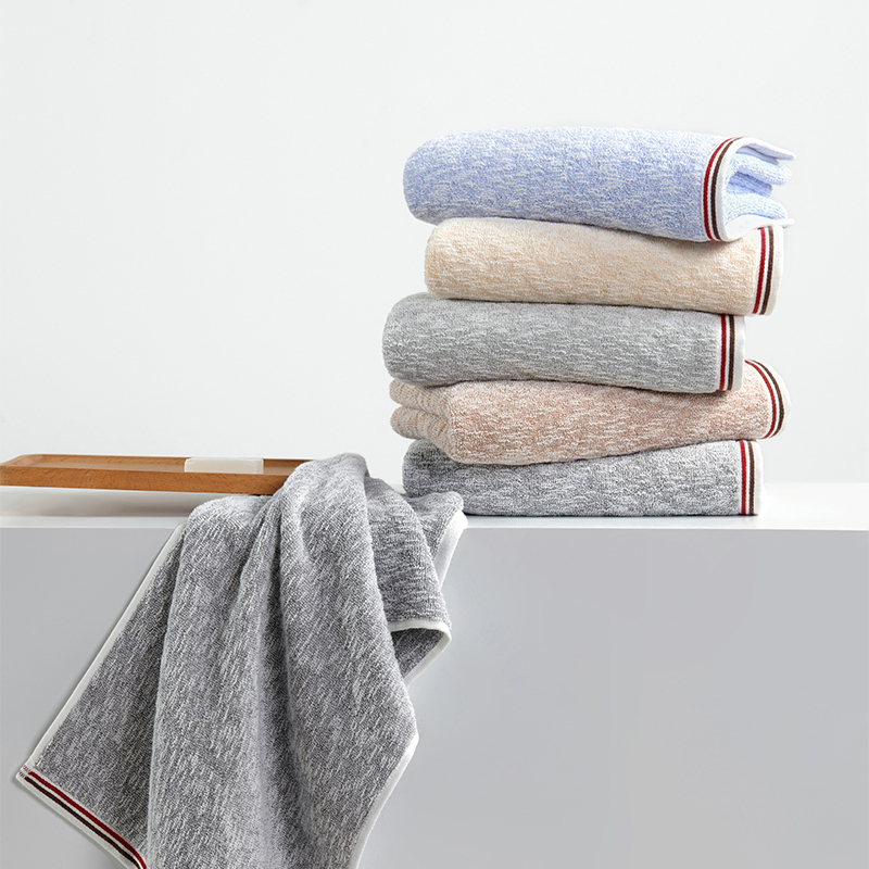 洁玉 铭玉竹棉加厚毛巾110g*2条袋装 DSJ4-035F+2 浅灰+深灰高清大图