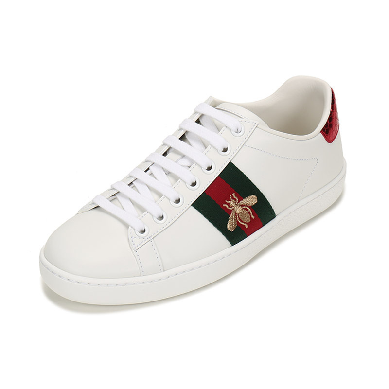 古驰 gucci 女士皮革系带休闲鞋运动鞋板鞋431942 02jp0