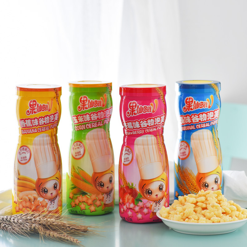 果仙多维V 儿童零食小饼干谷物小零食法式谷物点心泡芙星星泡芙4盒组合