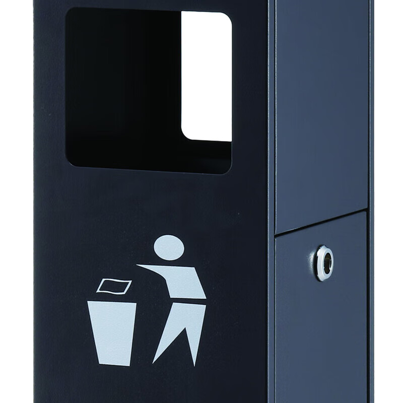 GNF烟蒂柱不锈钢座地立式带内桶 烟灰桶灭烟筒吸烟桶烟桶柱 吸烟灭烟烟头垃圾桶 GPX-129N 深灰色 配重底座高清大图