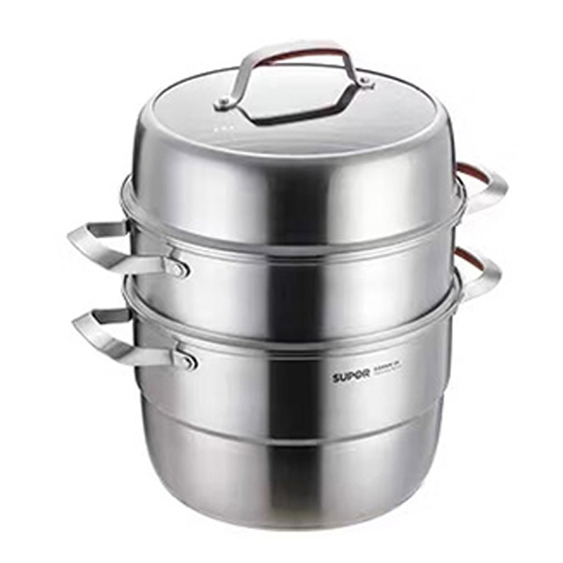 苏泊尔蒸锅26cm三层不锈钢复底全钢锅体大容量蒸锅SZ26E7