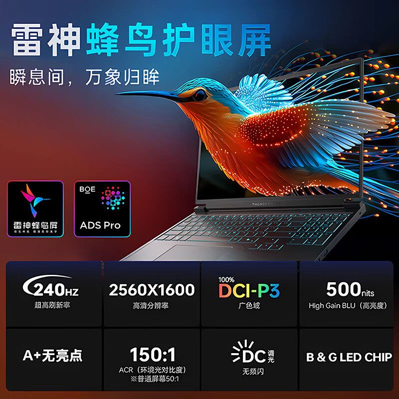 雷神猎刃S [RTX5060]16英寸游戏本学生设计师3D建模AI编程笔记本(R7-7745HX 64G+2TB)定制图片