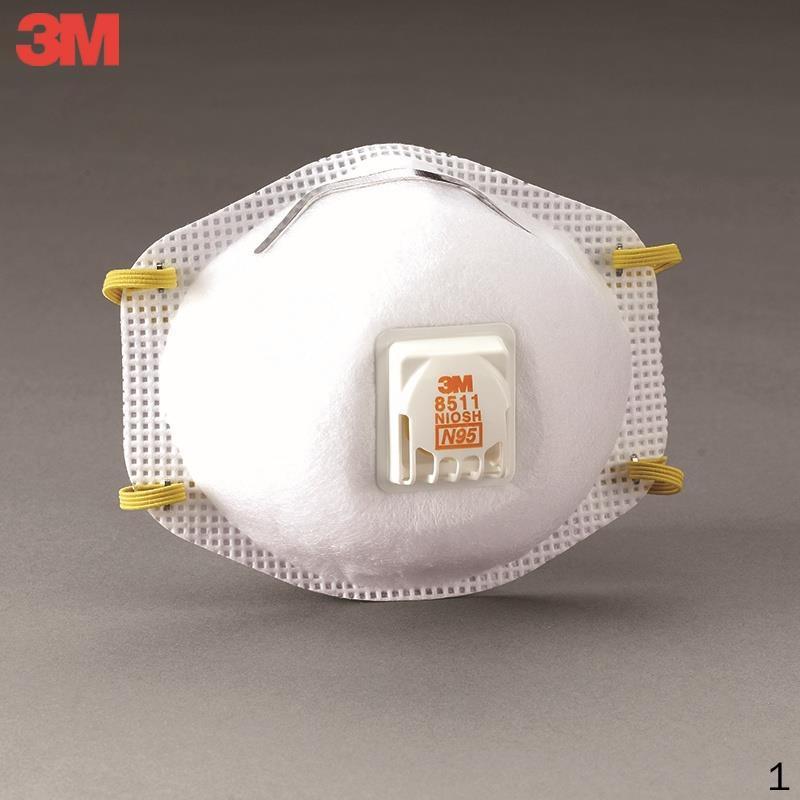 3M 8511CN 8511 N95 防尘口罩(带呼吸阀) 10只