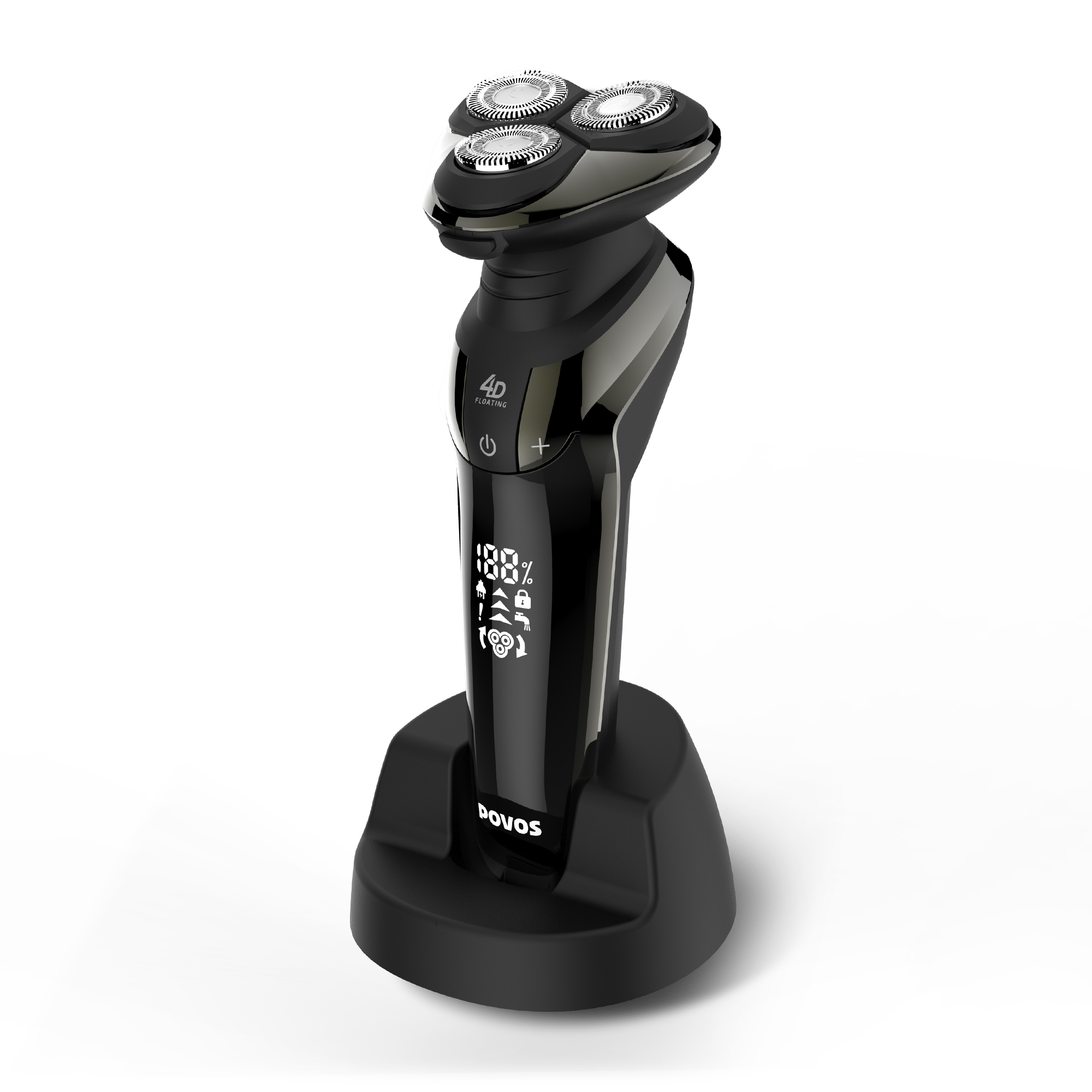 奔腾(POVOS) PQ9211 剃须刮胡刀4D智能屏显 全身水洗 黑色高清大图