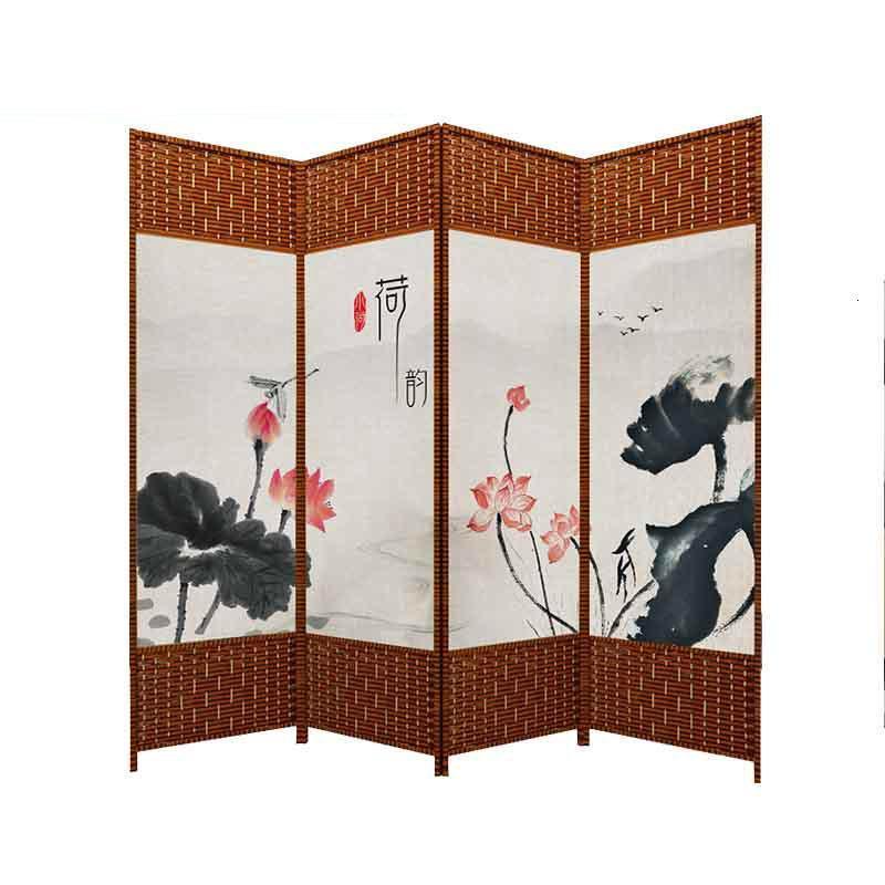 屏风隔断客厅装饰玄关墙简易折叠实木移动折屏时尚办公室简约现代 1.7米高*50厘米宽（单面）6扇