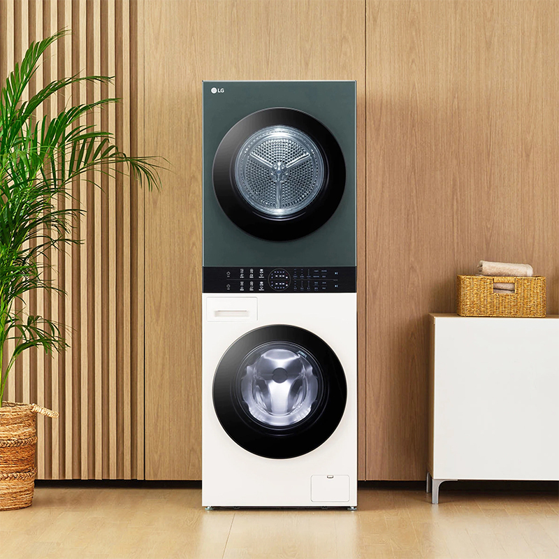 LG FN231QH 13+10kg原装进口 墨玉绿+玉石白 拼色 智能联动 mini双塔洗烘干一体机高清大图