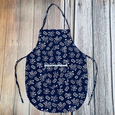 蓝印花布小碎花围裙幼儿园农家乐民族风成人挂脖围兜儿童采茶围腰儿童