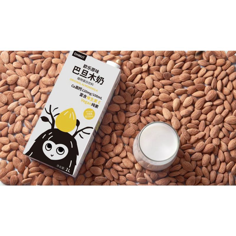 欧乐(OHNUT)原味1L*2家庭装巴旦木奶植物蛋白饮料健身早餐营养加钙