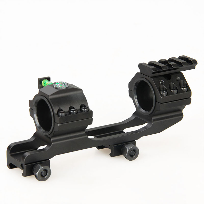 瞄准镜夹具25.4MM30MM通用管径20MM导轨连体夹具带导轨水平仪指北针管夹平衡一体瞄准器支架