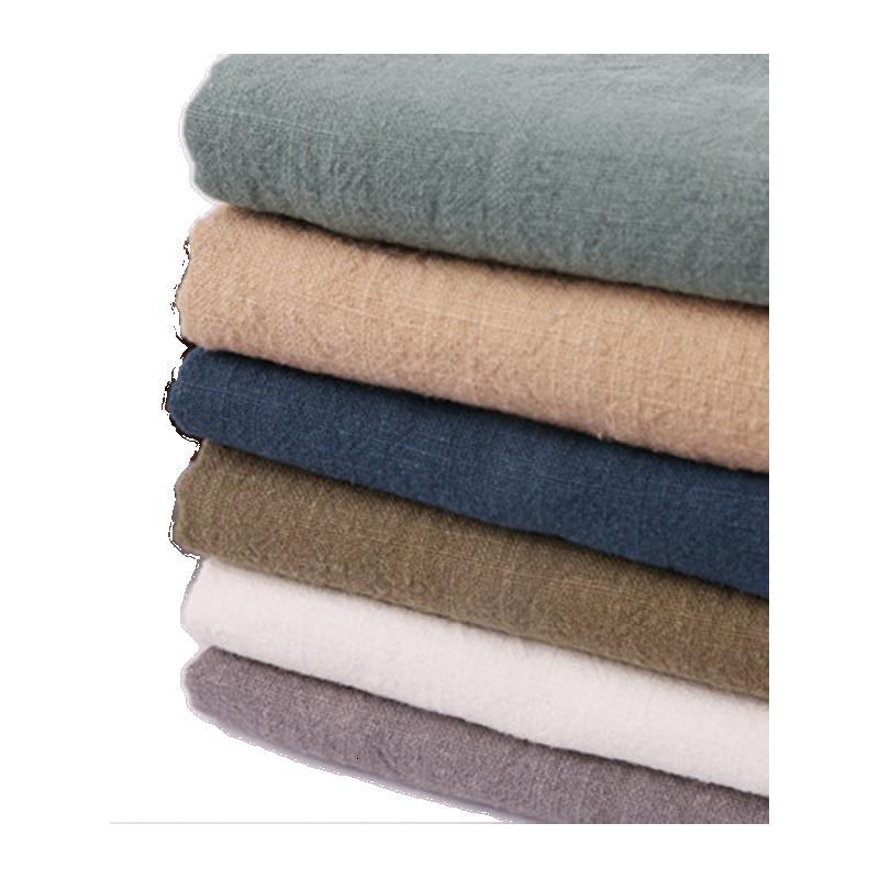 家柏饰corated棉麻布料服装面料亚麻水洗麻布纯色复古苎麻加厚汉服