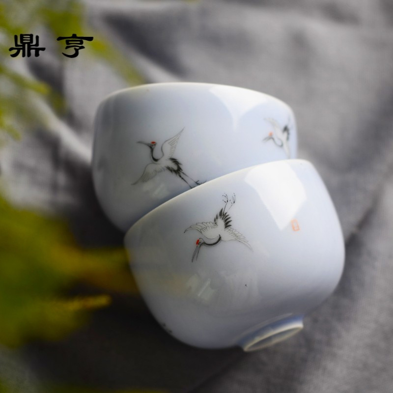 鼎亨景德镇纯手工釉上精品主人杯薄胎品茗杯茶具茶杯