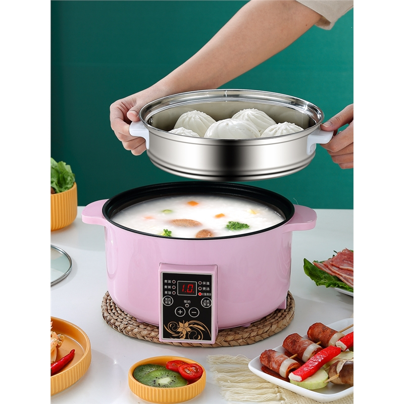 电煮锅法耐多功能宿舍学生小电锅家用电炒锅煲汤蒸煮一体锅12人3420cm