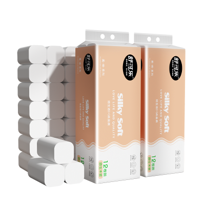 舒可乐 细韧绵柔 24卷/2提家用卫生卷纸 五层加厚柔软舒适湿水不易破实惠装纸巾原生木浆无芯手纸纸巾 母婴可用