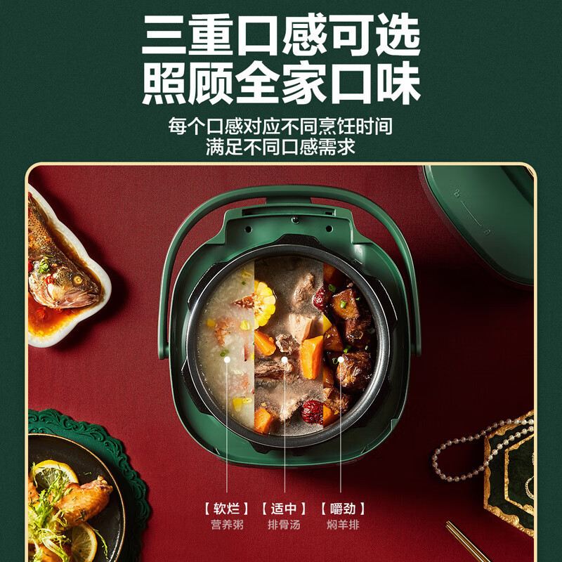 美的(Midea)电压力锅 MY-YLS340家用压力锅2.5升小容量电压锅多功能智能预约炖煮高压锅