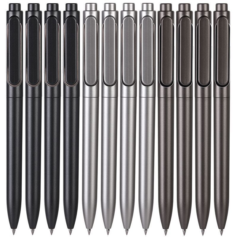 得力 乐素金属 中性笔 A12 0.5MM 子弹头 按挚式 黑色(支)