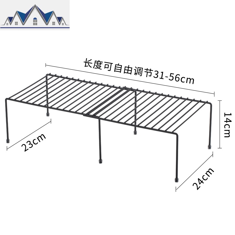 伸缩铁艺厨房置物架台面下水储物厨房用品碗碟调料架分层收纳架 三维工匠高清大图