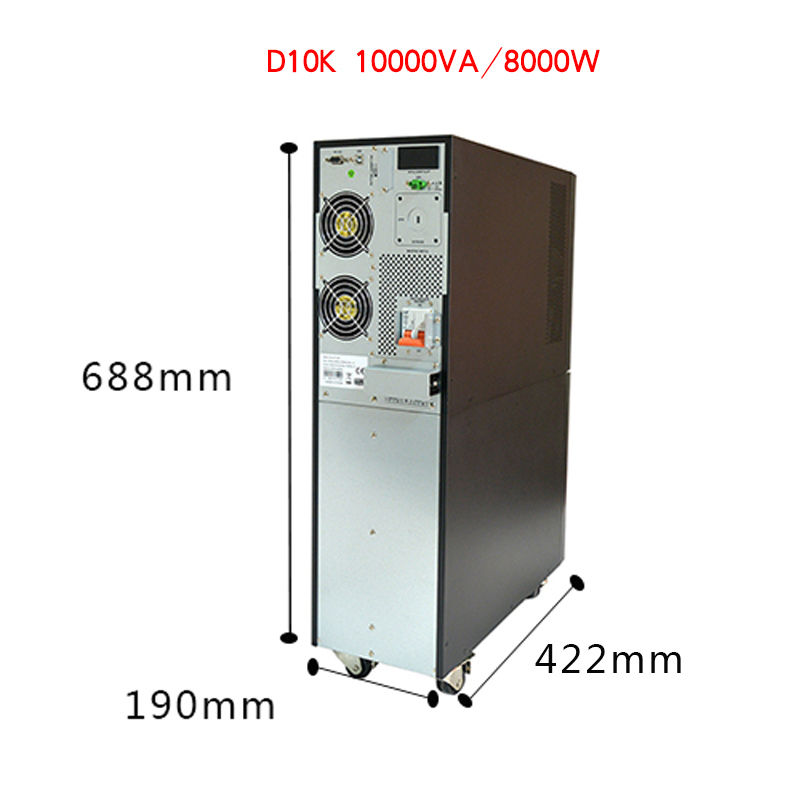 德际 在线式UPS不间断电源D10K 10KVA/8000W内置电池稳压自动开关机