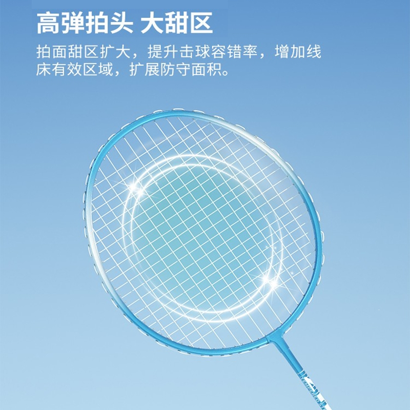 闪电客羽毛球拍超轻碳素双拍男女进攻耐用型专业学生儿童球拍套装