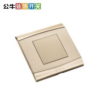 公牛(BULL)开关插座 G19B101(U6)金属香槟金86型白盖板挡板墙壁电源插座空白面板