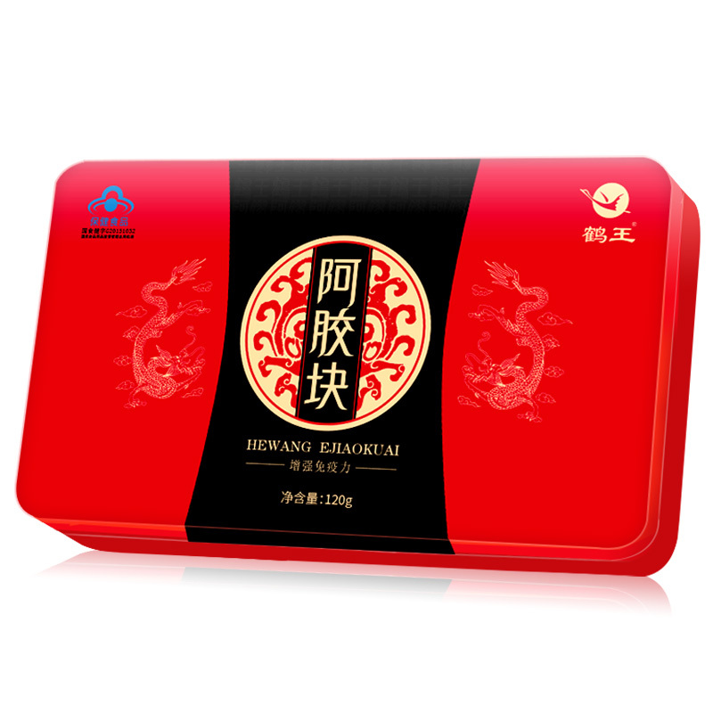鹤王阿胶块120g打粉熬 阿胶糕即食阿胶固元膏阿娇糕片