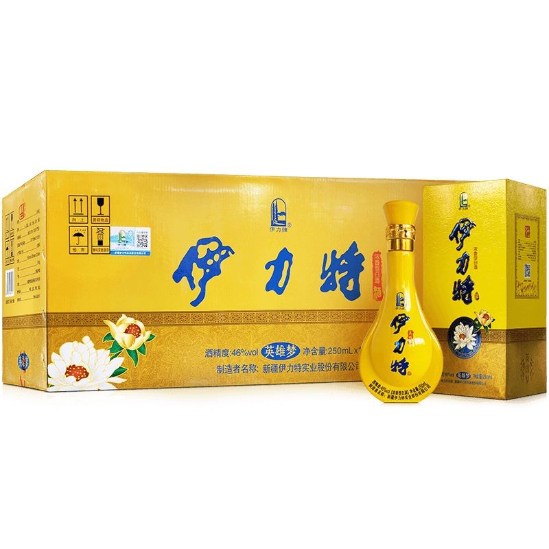 酒厂直销46度伊力特英雄梦250ml10瓶小酒版整箱装白酒新疆伊犁特产