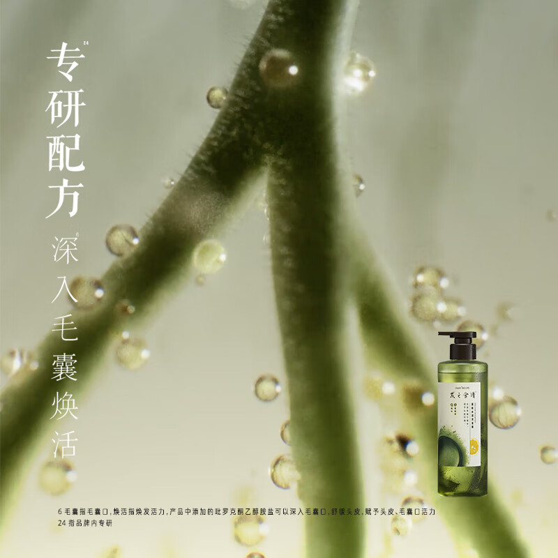 髮の食谱发之食谱冷萃茶柚净油水润洗发水控油蓬松洗发露去屑洗头膏男女280ml高清大图