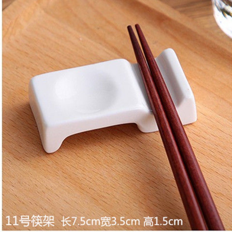 11号筷架(10个) [5-10个装]陶瓷纯白筷子架创意筷托汤勺托筷架筷枕筷