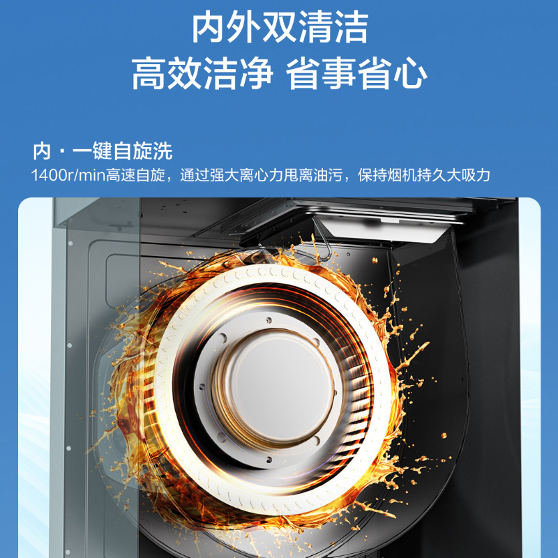 海尔(Haier)出品统帅吸油烟机家用厨房7字型油烟机25m³变频大吸力高频自旋洗900帕强排风压IXF7220高清大图
