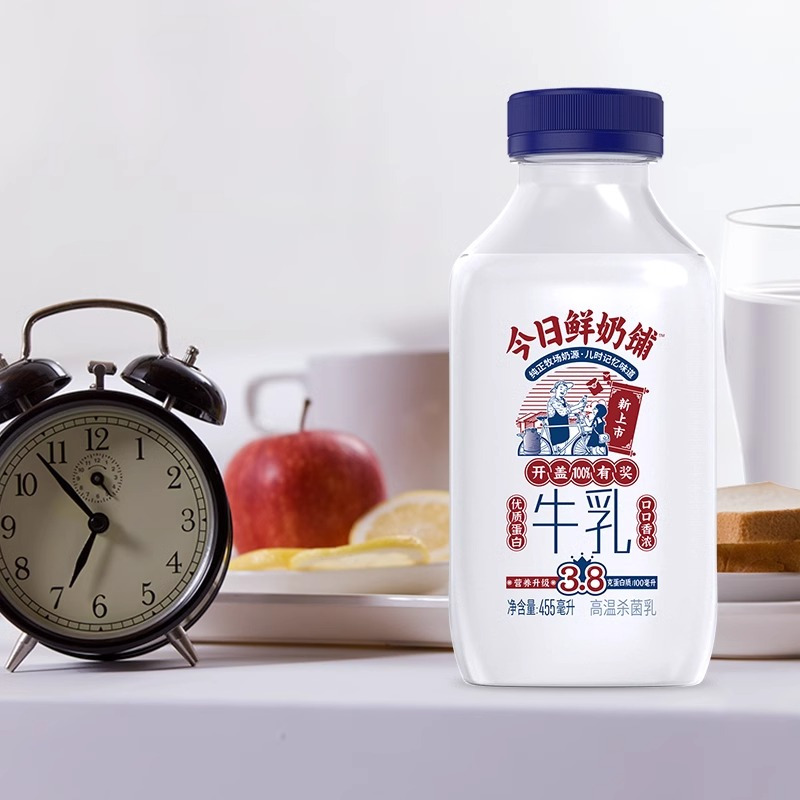 新希望今日鲜奶铺牛乳445ml*3瓶低温牛奶大瓶装营养早餐冷鲜牛奶高清大图