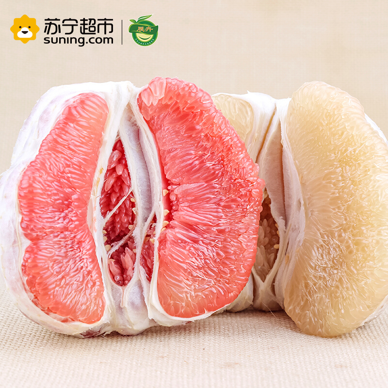 展卉 精品琯溪蜜柚 鸳鸯柚子2粒 1红1白 1.展卉 鸳鸯柚子(红心+白心) 2个装 总重量1.8-2.5kg 新鲜水果