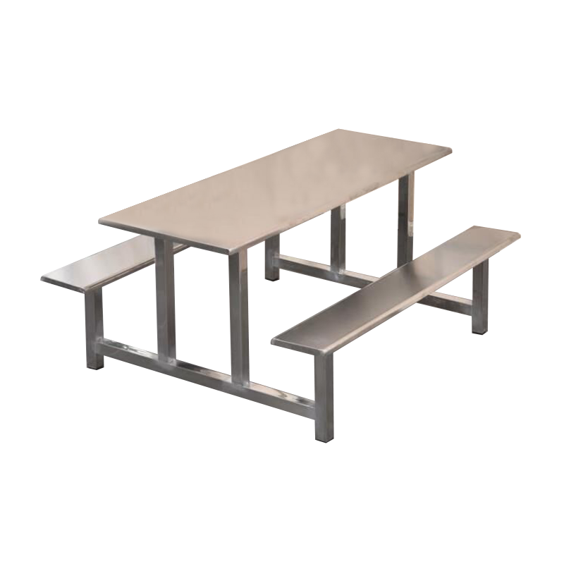 五庭门学校学生食堂餐桌工厂工地员工餐厅4人8人不锈钢玻璃钢连体桌椅