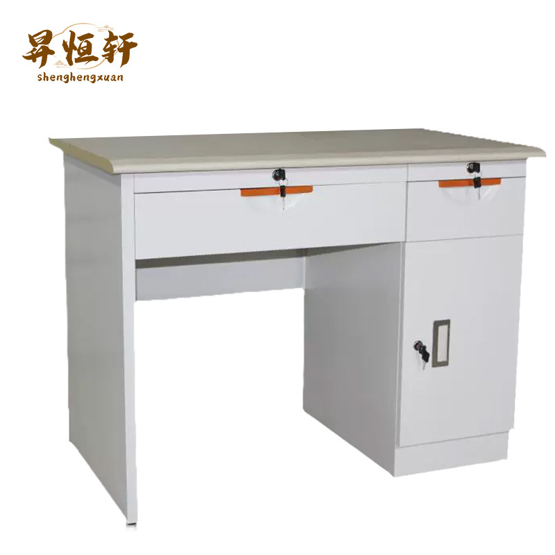铁皮写字台财务桌钢制电脑桌办公室书桌带抽屉办公桌单人写字台 多种规格 张
