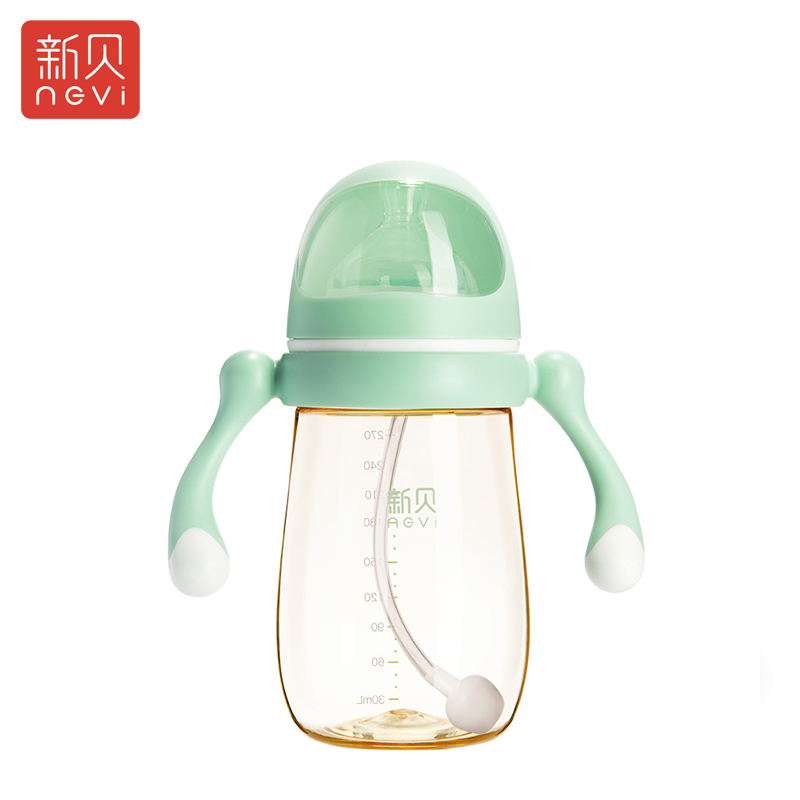 新贝宇航员系列奶瓶 宽口径PPSU奶瓶270ml绿色 9068