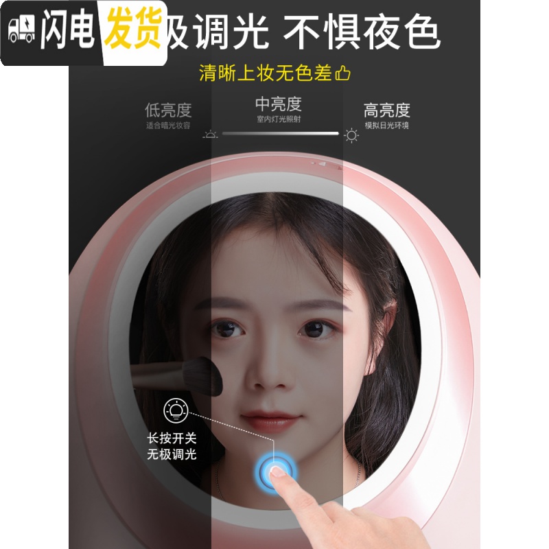 三维工匠网红化妆品收纳盒防尘带镜子一体护肤口红梳妆台桌面旋转置物架柜高清大图