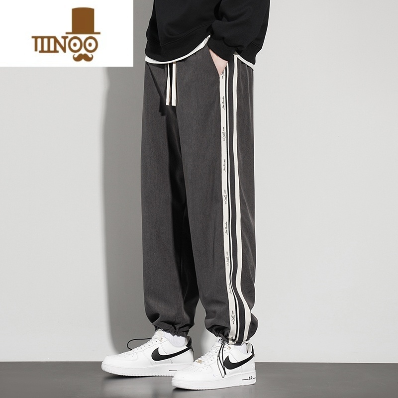 YANXU美式高街休闲裤男士2023新款宽松直筒裤子男生工装运动卫2高清大图
