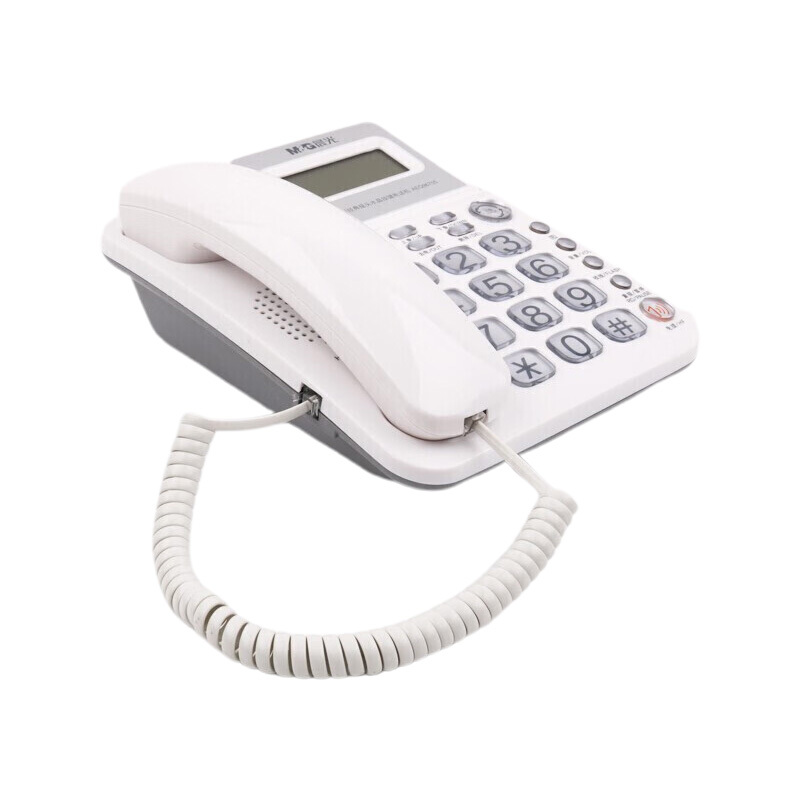 晨光电话机摇头水晶按键办公通信优选标准版白色AEQ96755I