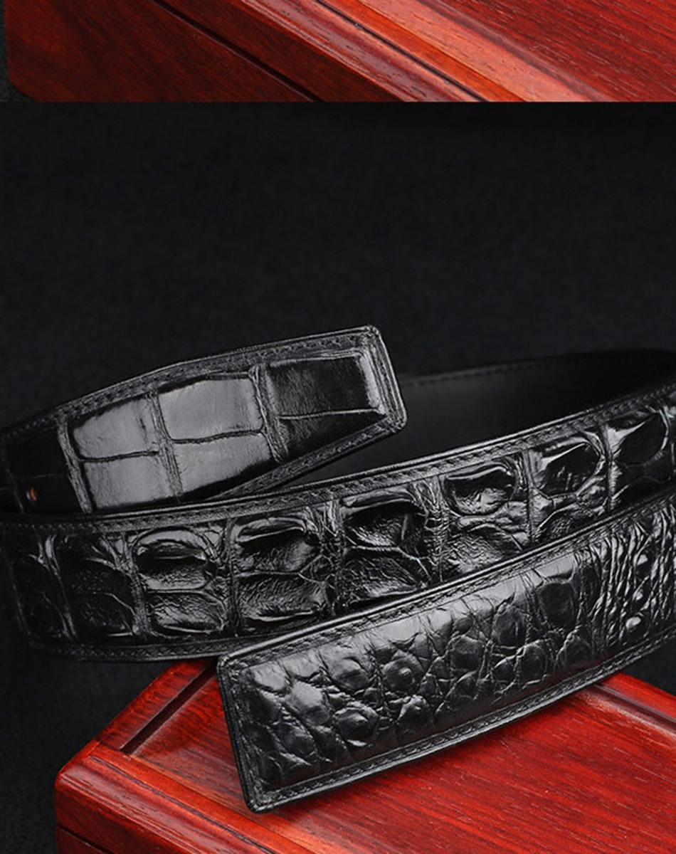 裤腰带鳄鱼皮纹真皮裤带送男友生日礼物板扣男式腰带男士休闲皮带