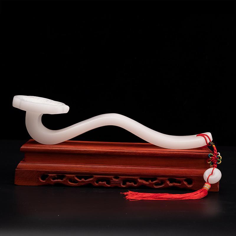 家柏饰(CORATED)玉石仿古玉如意摆件客厅玄关办公室摆设结婚手持