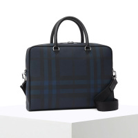 预订 BURBERRY 博柏利 London 格纹拼皮革公文包 手提包 单肩包8023707
