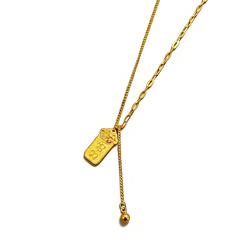 北京黄金 足银 999 碎冰冰招财套链 国风招财纳福银项链高清大图