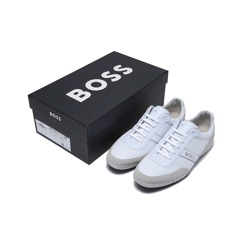 雨果博斯hugoboss男士织物等材质拼接网眼系带休闲运动鞋50493233