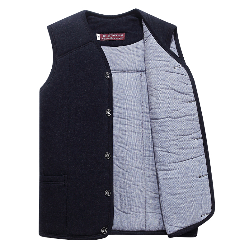 suntek冬季中老年男驼绒棉马甲加厚保暖宽松大码弹力棉坎肩棉背心爸爸