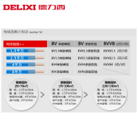 DELIXI德力西旗舰店电线电缆家装1.5/2.5/4/6平方铜芯线BV单芯线单股硬线100m铜线电线